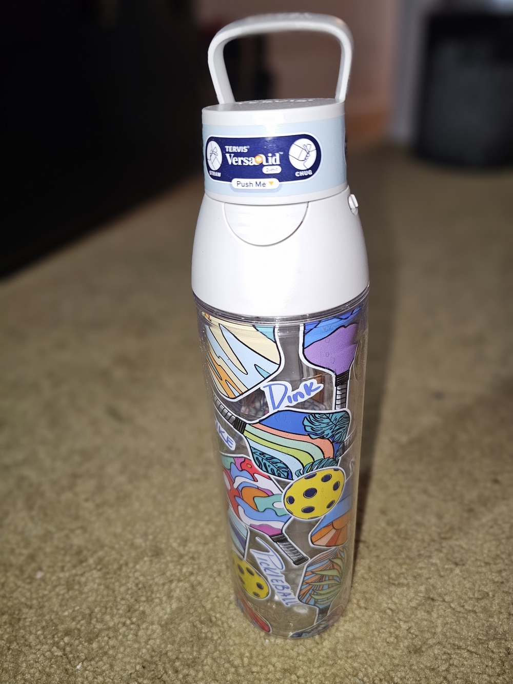 Pickleball Tervis Clear  Multicolor Decorative Water Bottle